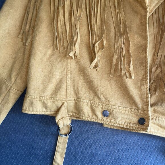 Fornia Women’s Beige Suede Fringe Jacket 2XL - Picture 4 of 11